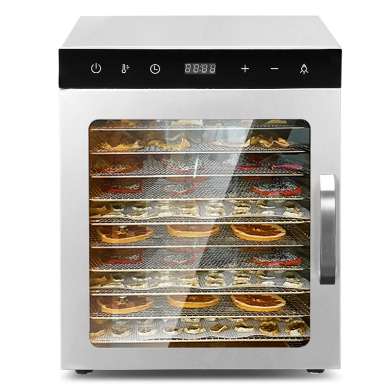 Factory direct sales 10 pallets double shell stainless steel vegetable and meat food touch screen dehydrator