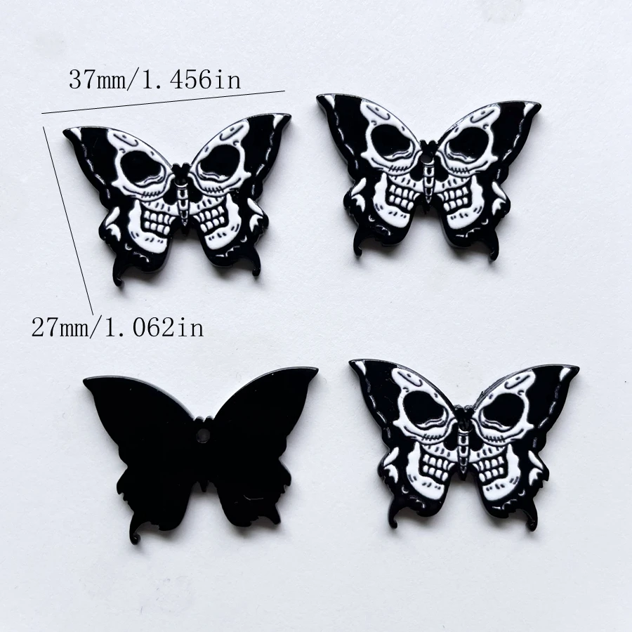10pcs beautiful butterfly relief Skull resin flat back scrapbook decoration diy jewelry earrings Holiday decoration pendant