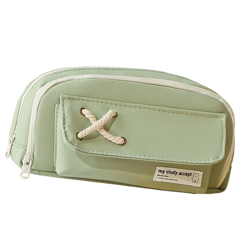 مقلمة قماش حقيبة قرطاسية سعة كبيرة حقيبة القلم حقيبة ماكياج للفتيات