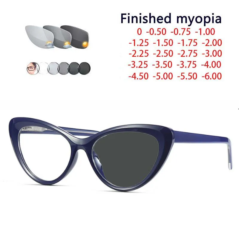 

Cat Eyes Photochromic Glasses Men Women Myopia Eyeglasses Students Short Sight Eyewear 0 -0.5 -1 -1.25 -1.5 -1.75 -2.0 To -6