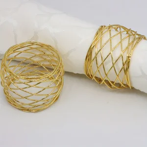 12 pieces, elegant gold metal napkin rings for party decoration and dining table - 12 set 12 Main Sales Table Napkin holder - №6