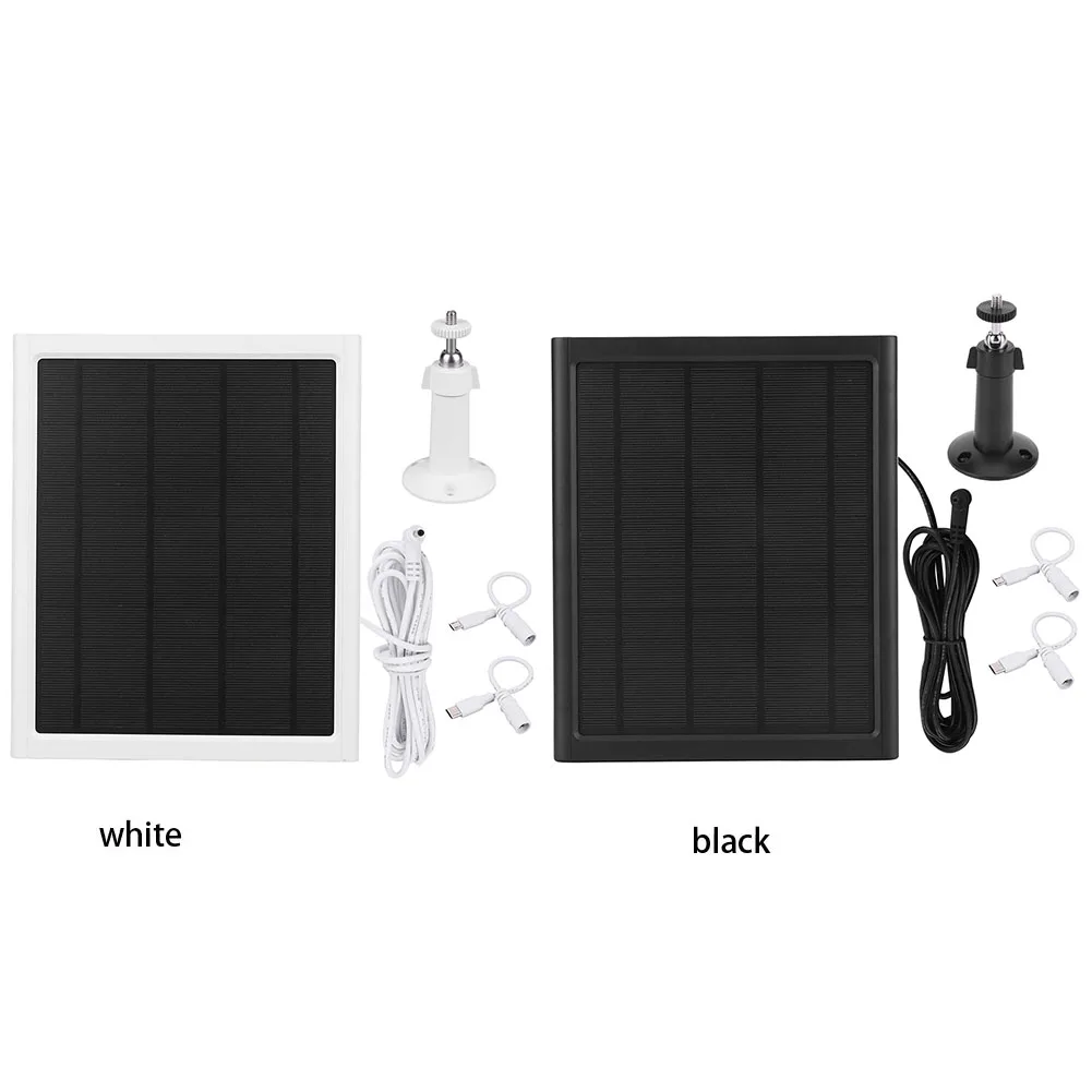 Panel solar de 6W y 6V para foco de anillo/cámara adhesiva, cargador solar impermeable con puerto DC3.5 * 1,35 y cable de 3M/9,8 pies