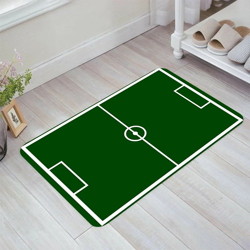 Football Field Plan Floor Mat Aesthetic Room Decoration Carpets Kitchen Rug Carpet Entrance of House Rugs Home Balcony Foot Door