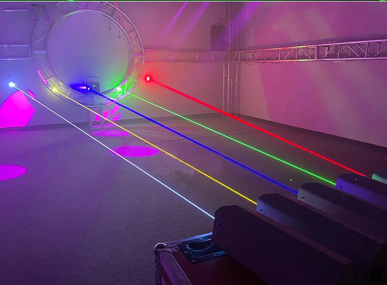 مقاوم للماء شعاع أحمر يتحرك رئيس العارض ضوء الليزر معلم 4W للهندسة في الهواء الطلق