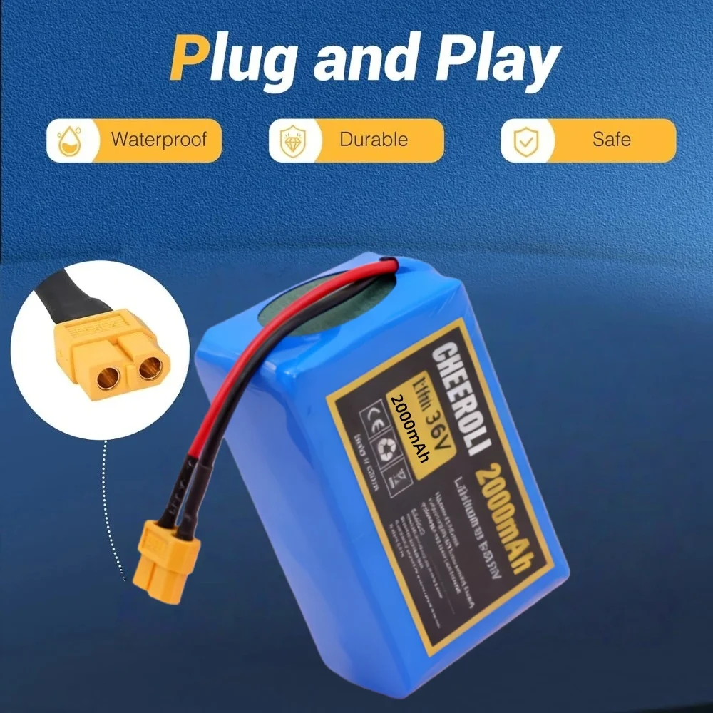 

Long Range 36V10S1P/10S2P Battery Pack for Electric Unicycle Hoverboard Extended Riding Time Upgrade Your Self Balancing Scooter