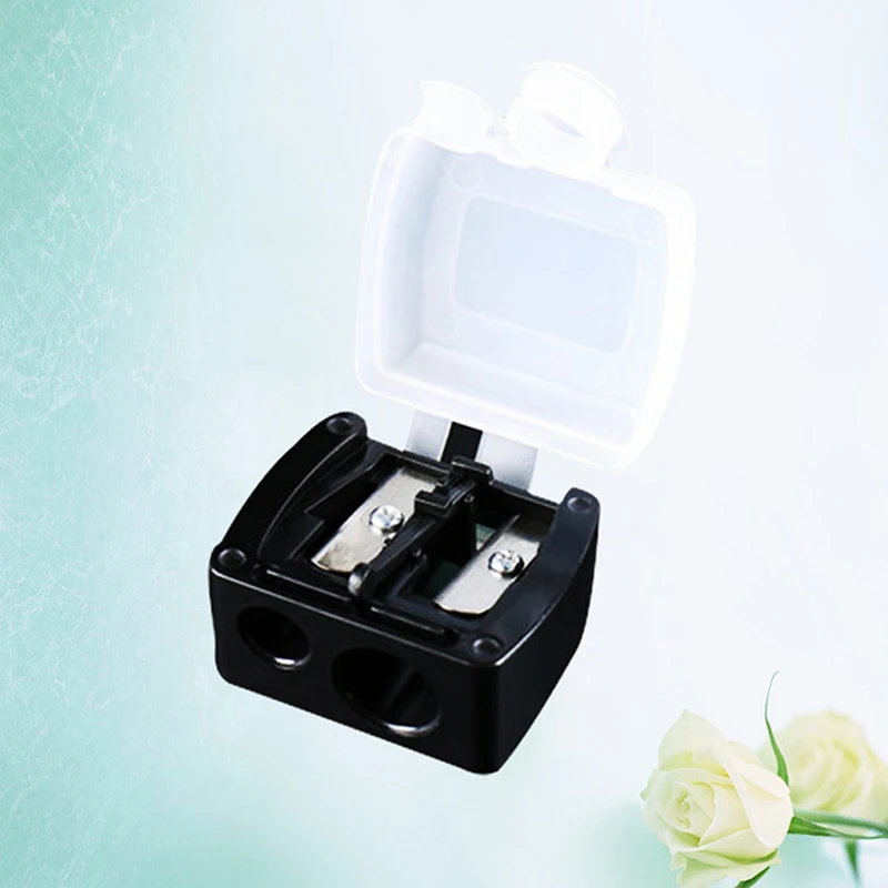 Double Holes Lipstick Lápis Sharpener para sobrancelha, Lip Liner, lápis delineador aleatório, 1 Pc