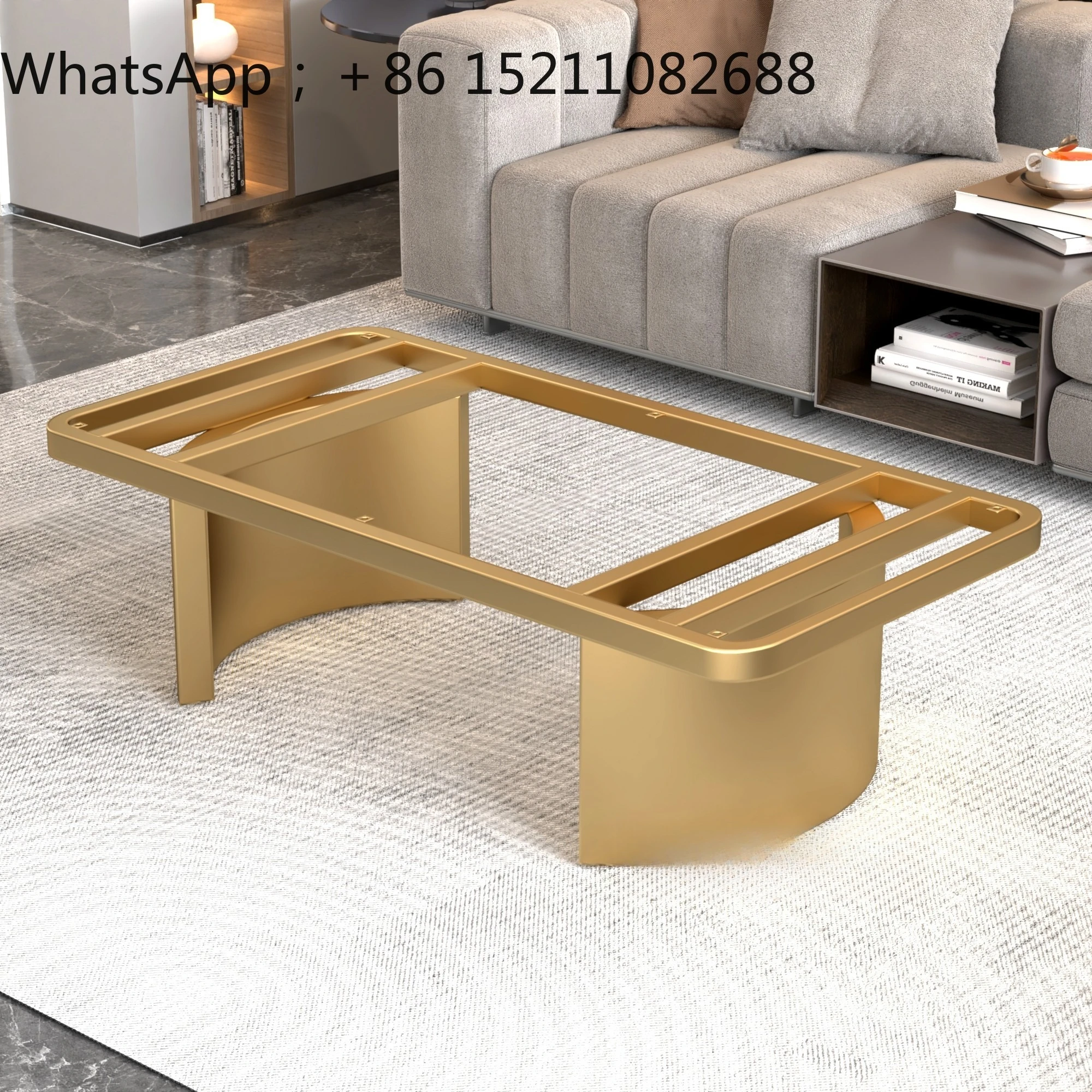 SCY metal light luxury suspended coffee table legs rock slab stainless steel tea table bracket living room coffee table feet