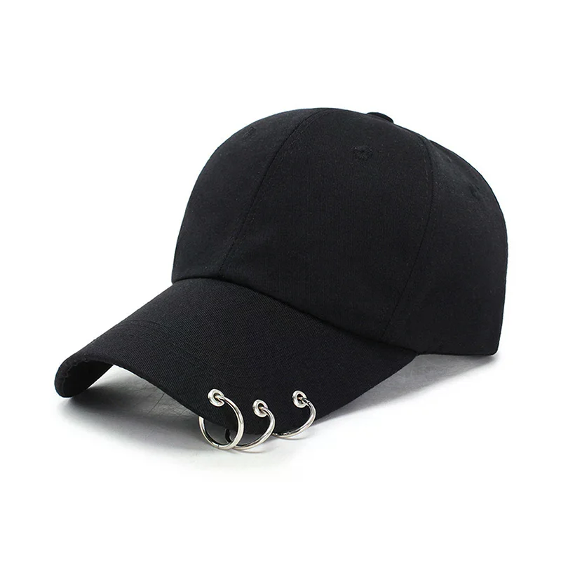 Hip Hop Women's Baseball Cap With Ring Circle Snapback Hats For Men Women Unisex Dad Hat Adjustable Kpop Style