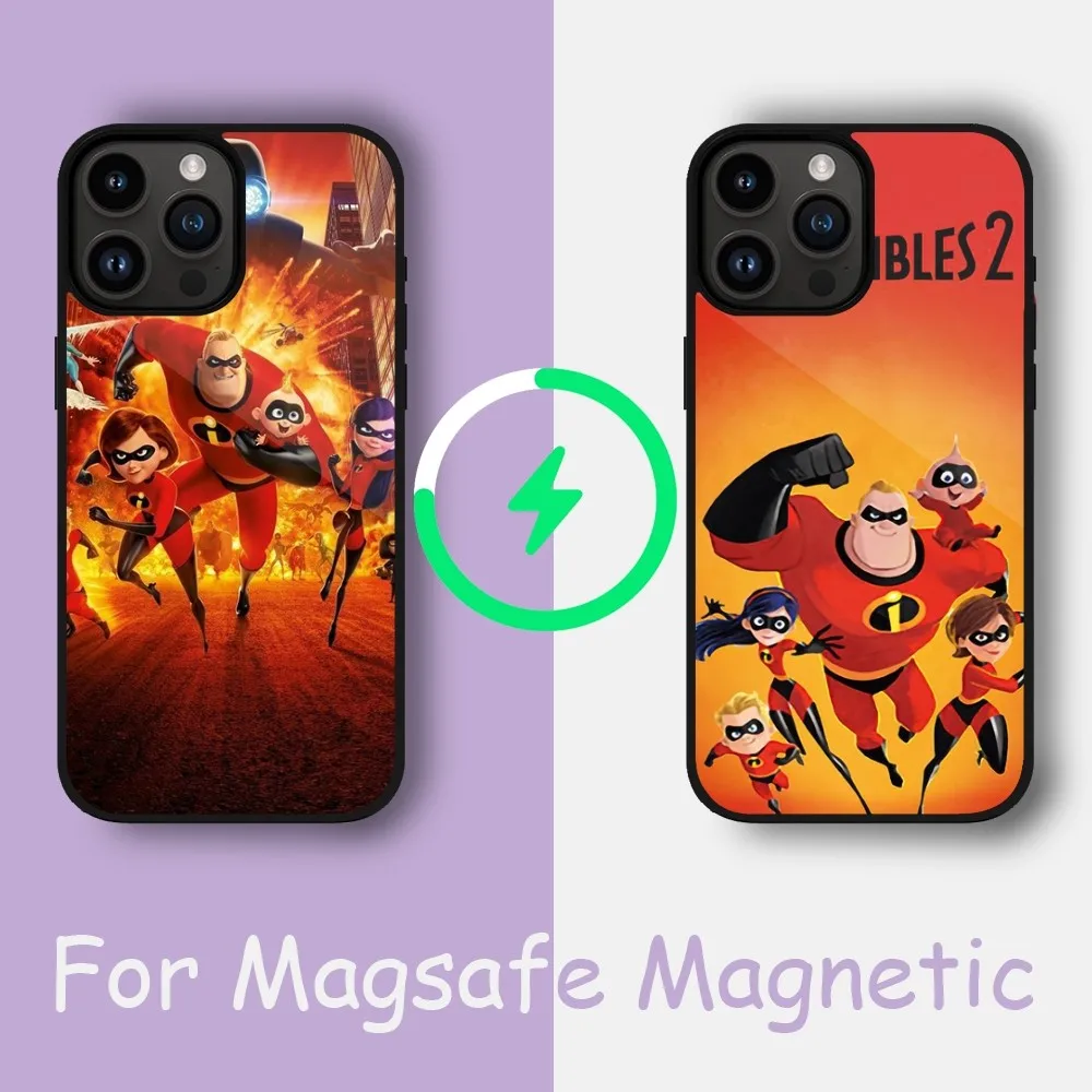 MINISO DISNEY Incredibles Phone Case For iPhone 15 14 13 12 11 Pro Max Plus Phone Magnetic for Macsafe Cases Cover