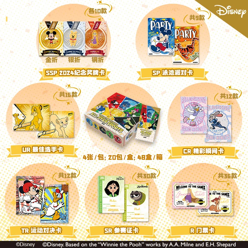 New Card.Fun Disney Sports Star Mickey Minnie And Pupu And Othersgames Collectible Cards Blind Box Cards Birthday Surprise Gifts