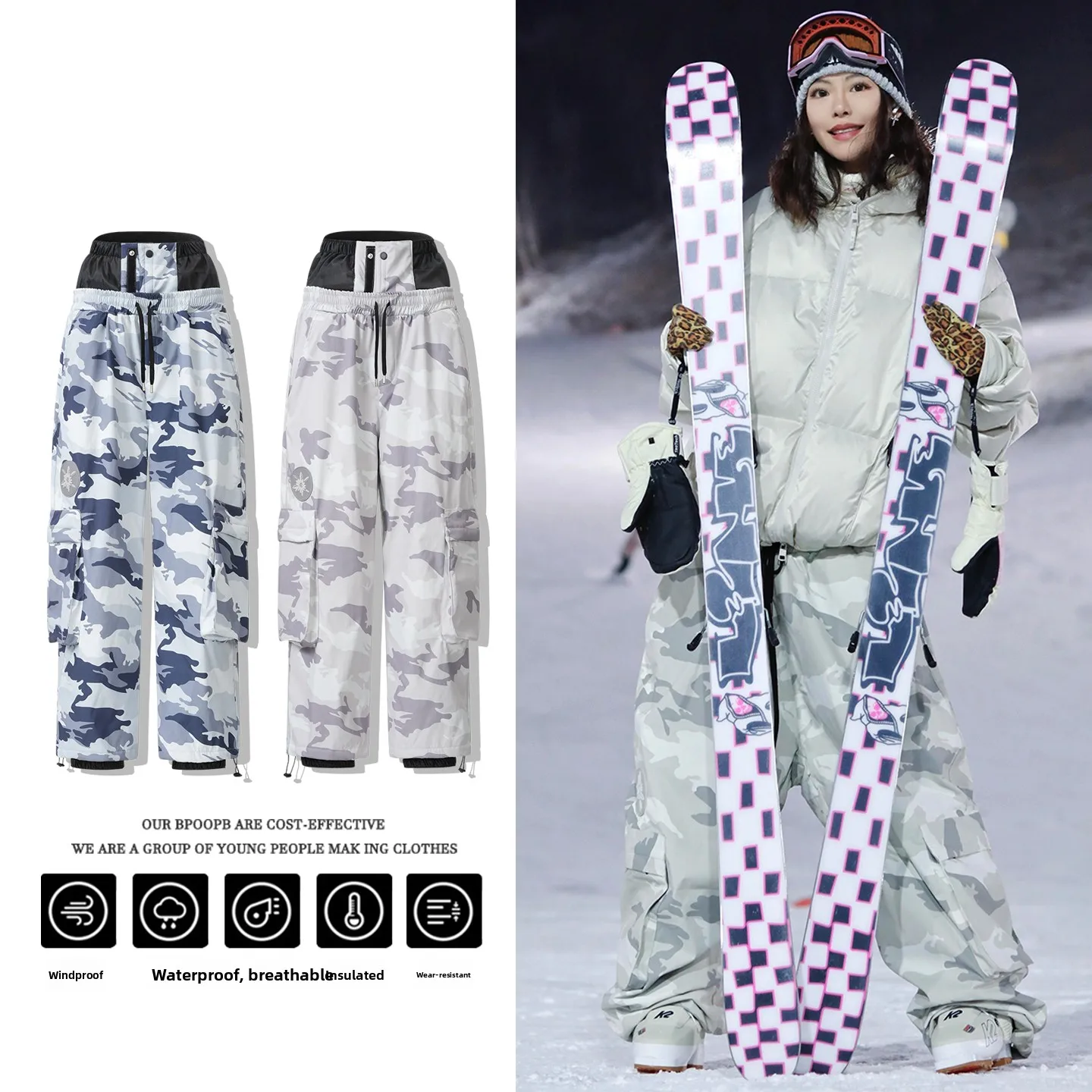 camouflage-ski-suit-set-men-women-single-double-board-waterproof-windproof-fleece-warm-wear-resistant-ski-clothes-pants