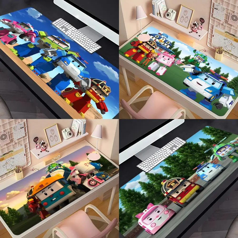 Anime R-Robocar Poli Mouse Pad Anime Game Mouse Pad Computer Desk Pad Office Carpet Laptop Mouse Pad