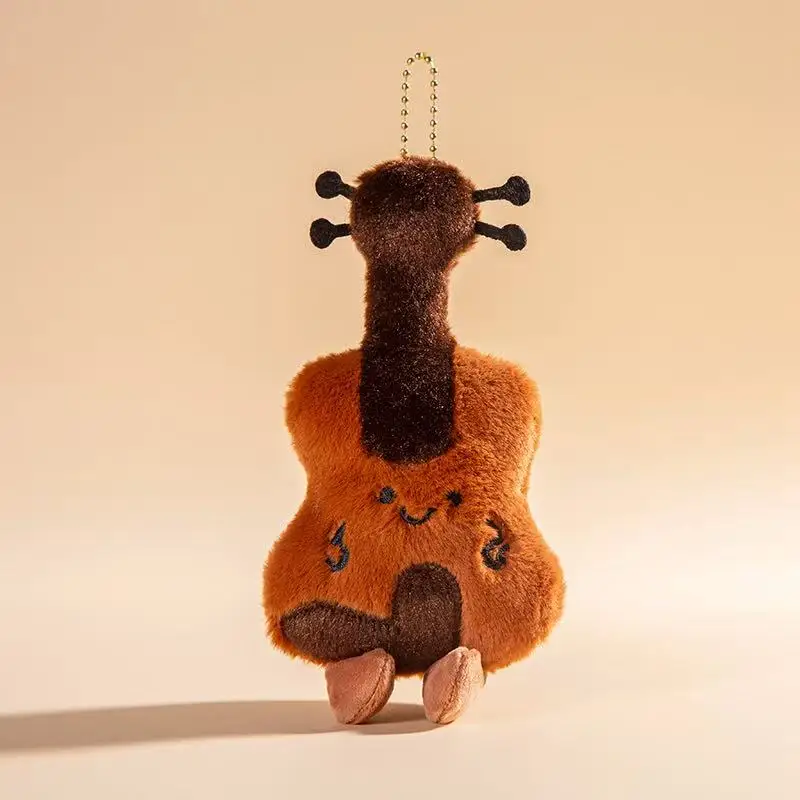 15cm Creative Musical Instrument Food Sports Series Backpack Pendant Keychain Filled Plush Toy Doll Cartoon Anime Gift Doll