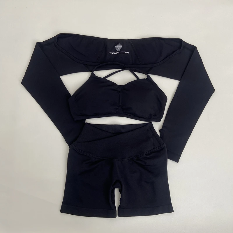 ملابس رياضية نسائية عالية التمدد للصالة الرياضية، مجموعة شورت حمالة صدر رياضية من Impact Vision Shrug، ملابس مريحة للتمرين واليوجا النشط #3