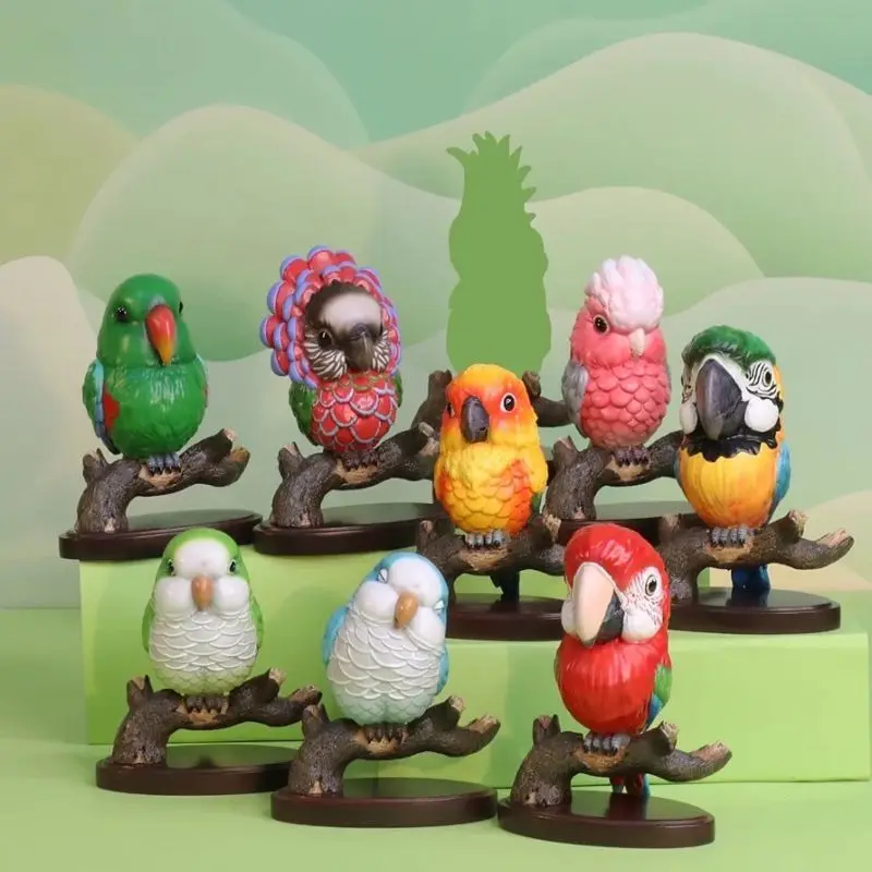 Caliente Original loro simulación Animal Mini Qversion figura de acción modelo juguete regalo ornamento arte Toyartoon personaje colección juguete
