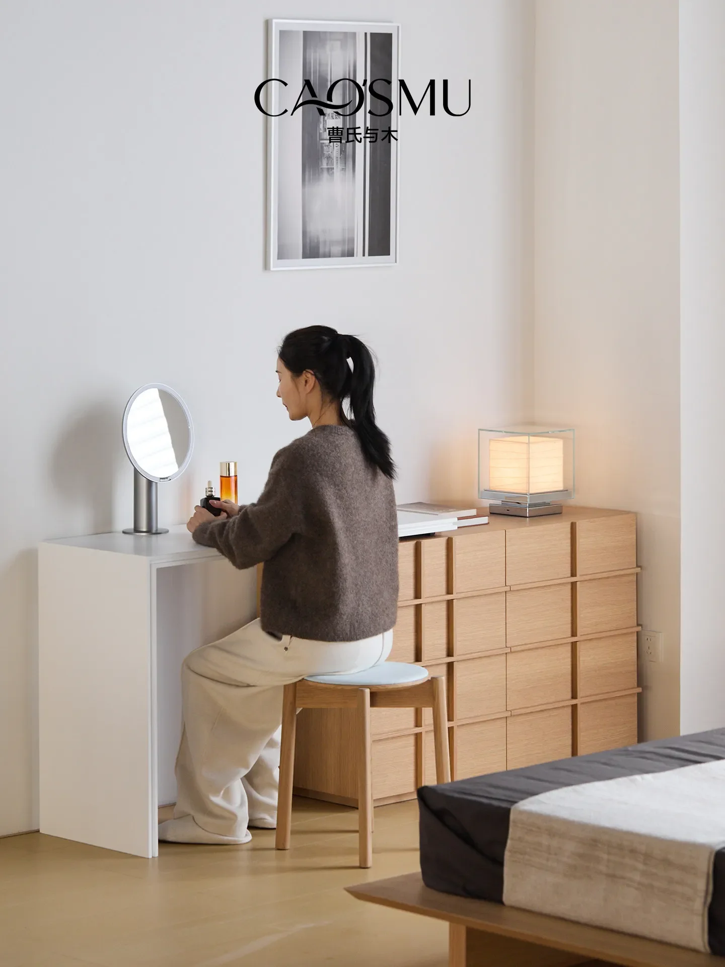 O8- dresser chest of drawers integrated minimalist log chest of drawers solid wood bedroom dresser