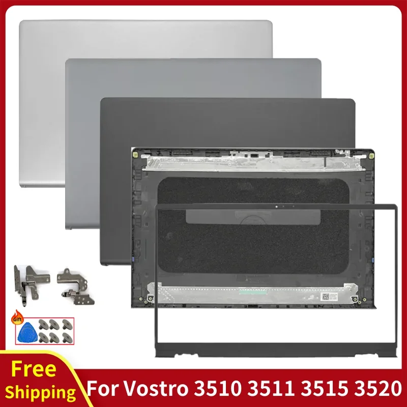 New Original For Vostro 15 3510 3511 3515 3520 3521 Laptop LCD Back Cover Front Bezel Hinges Black Silver Gray Rear Lid Top Case