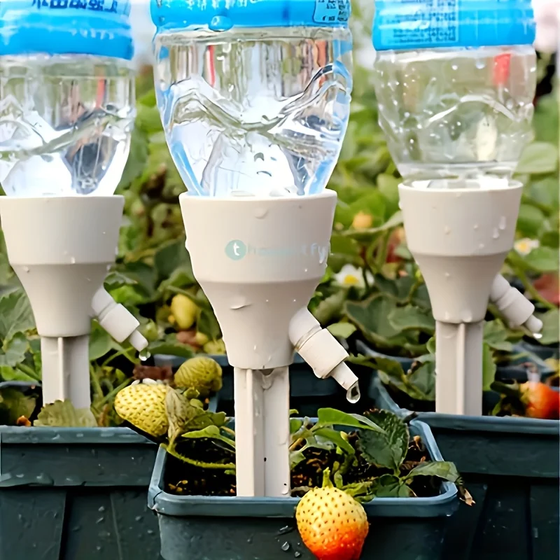 5Pcs Self Watering Spikes Set Adjustable Flow Drip Irrigation System With European Tap Connector For Potted Plants Lawn Garden F