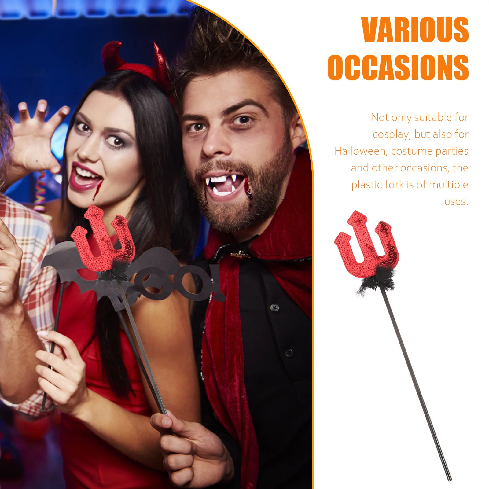 

Fork Prop Lightweight Plastic Halloween Cosplay Party Decorative Demon Accessory Stage