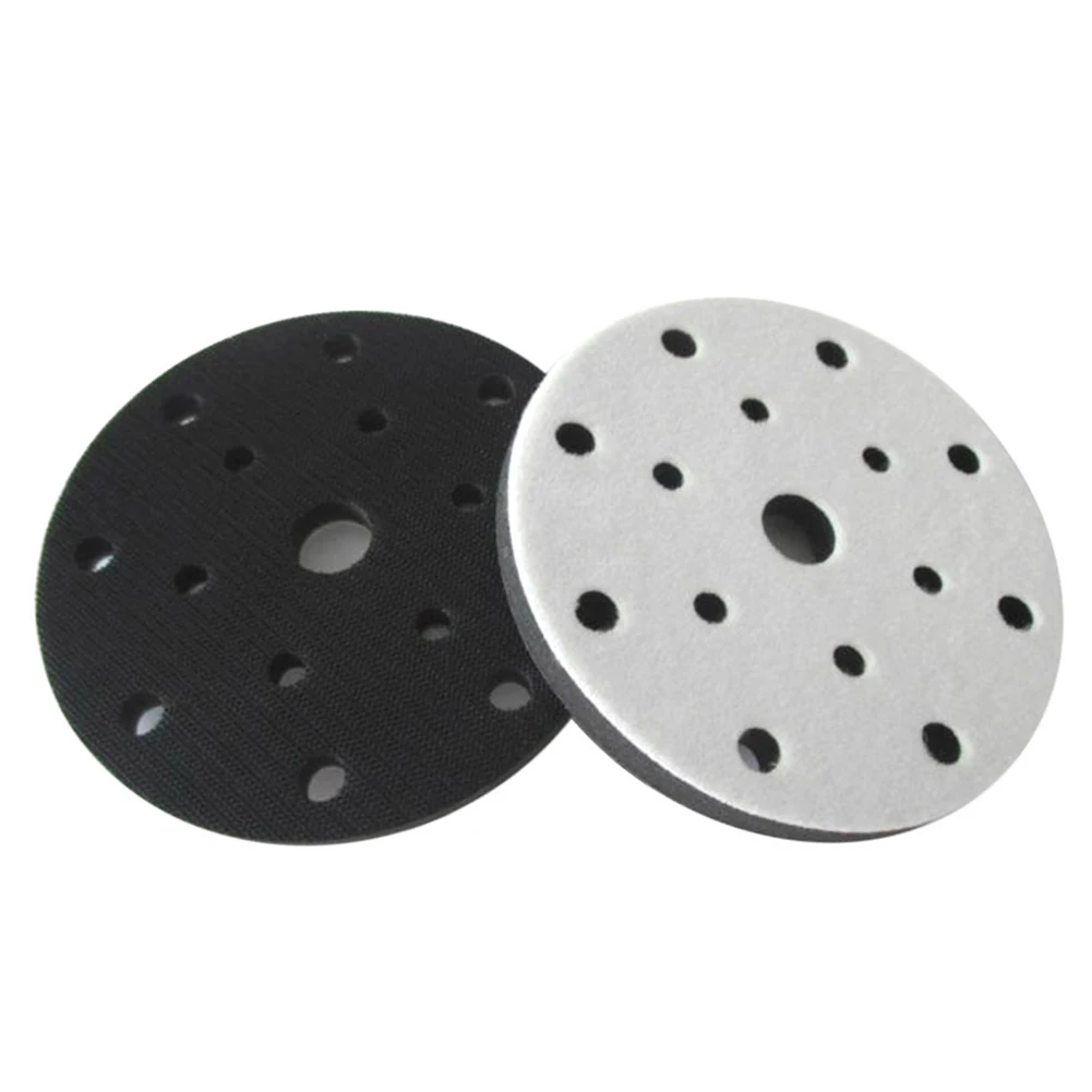 Imagem -02 - Soft Sponge Interface Pad Lixadores Backing Hook And Loop Discos para Polidor 150 mm 15 Buracos