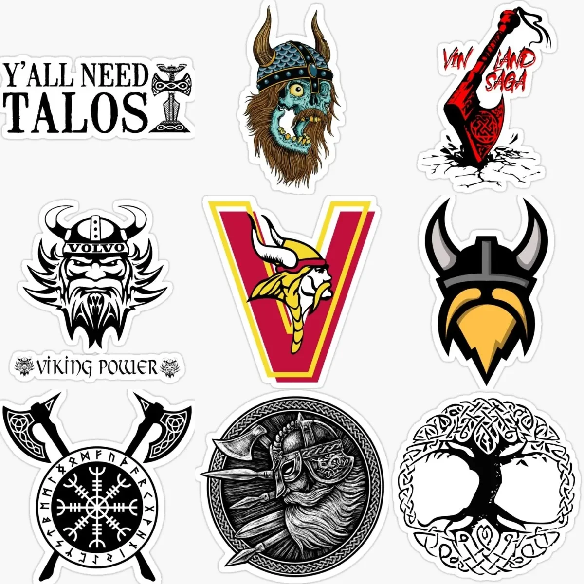 Креативные наклейки с викингами для декора
