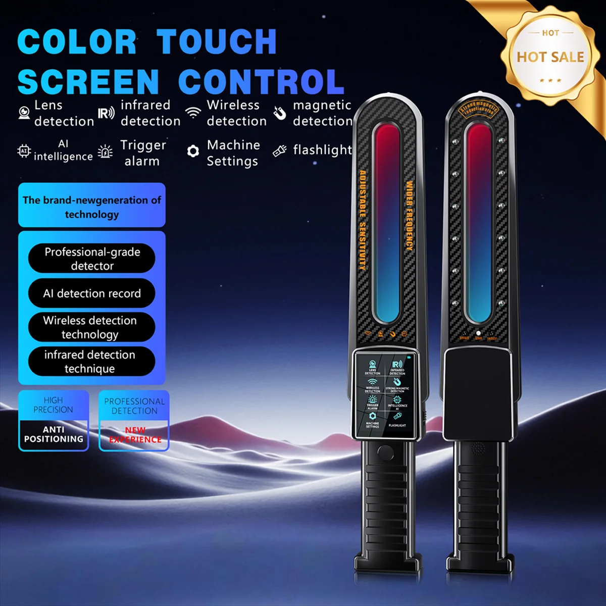 Spy Detector – Wireless Signal, Infrared, Magnetic, Lens Detection for Hidden Camera & GPS Locator, Portable Security Scanner