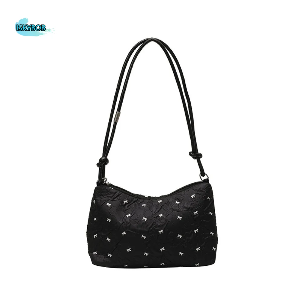 

Fashion Korean Style Bowknot Shoulder Bag Leisure Versatile Underarm Handbag Lightweight Sweet Women's Armpit Bag Ladies