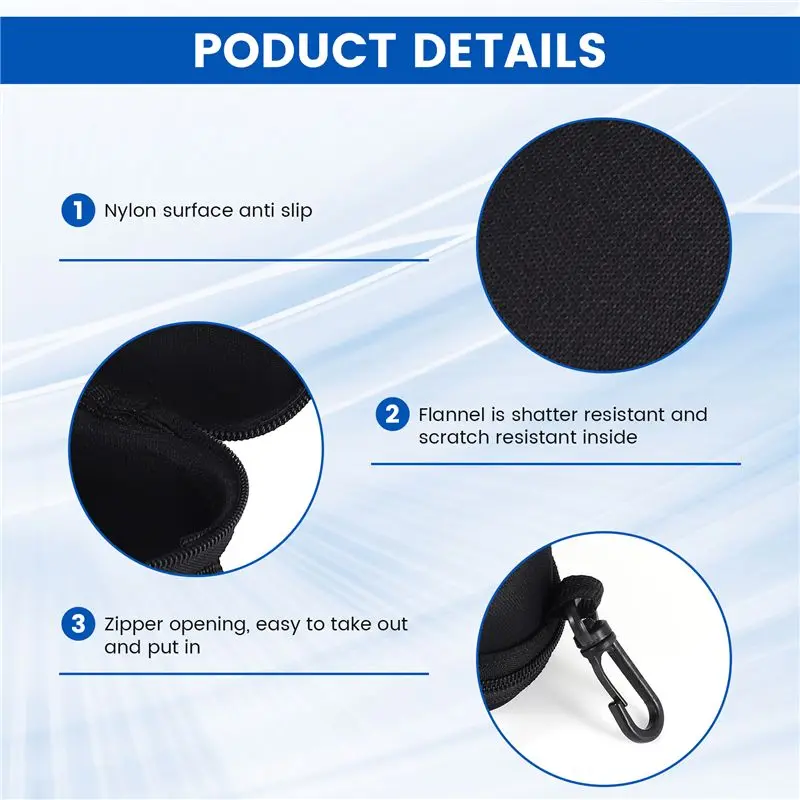 【الوانس】حامل حافظة صلبة للنظارات السوداء بسحاب آمن #6