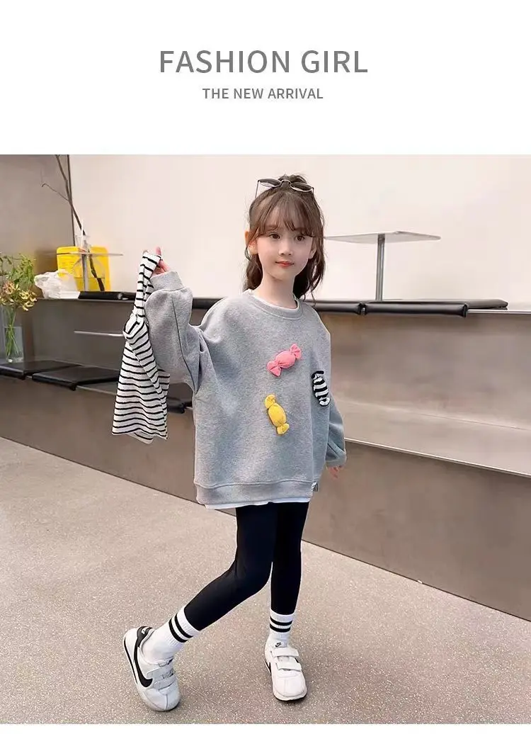 Koreanische Version Kleidung Baby Mädchen Langarm Kinder Neue Frühherbst-Sweatshirts Niedliche Bedruckte Pullover Kinder Freizeitkleidung – Detail 5