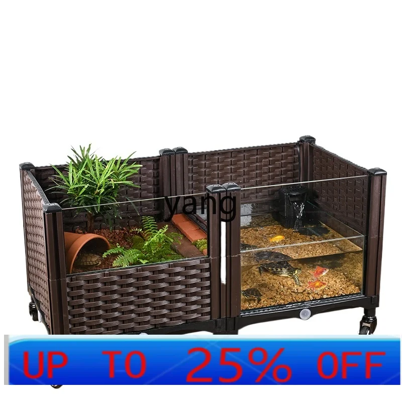 

YJQ turtle amphibious breeding tank turtle water tank ecological environment breeding built-in glass tank