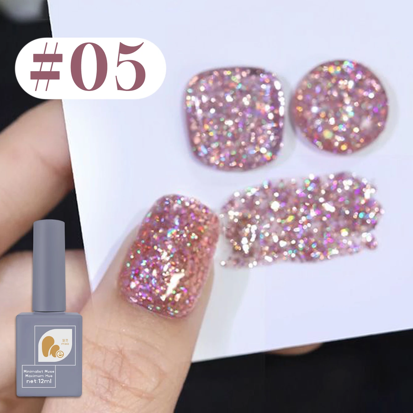 

MEC 12ml 6Pcs/Neon Colors Set Glitter Gel Nail Polish Vernis Semi Permanent Glitter Polish DIY Nail Art Soak Off LED UV Gel