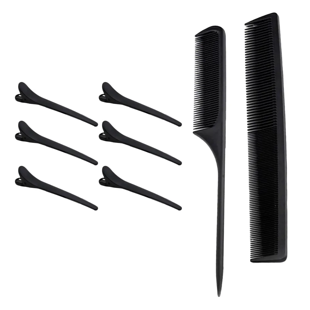 

2 Pcs Hair Comb Clips Professional Styling Cutting Lightweight Plastic Combs Heat Resistant Salon Sturdy for Thick Curly Hair