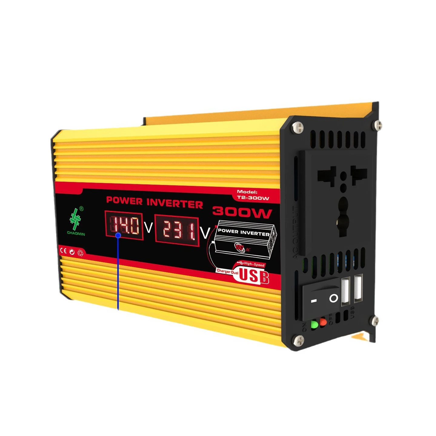 2025 New Model Inverter 12V to 220V 110V 300W Car Power Conversion Off-grid High Frequency Modified Wave Inverters