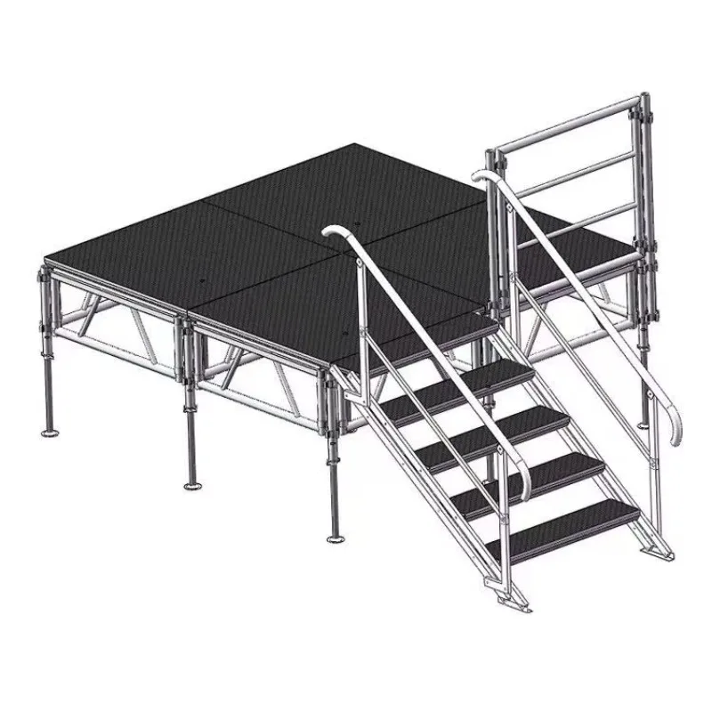 Outdoor Wedding Stage Platform High Traffic Area Lighting Truss Display Aluminum Alloy Square Pattern Modular Structure 500kg