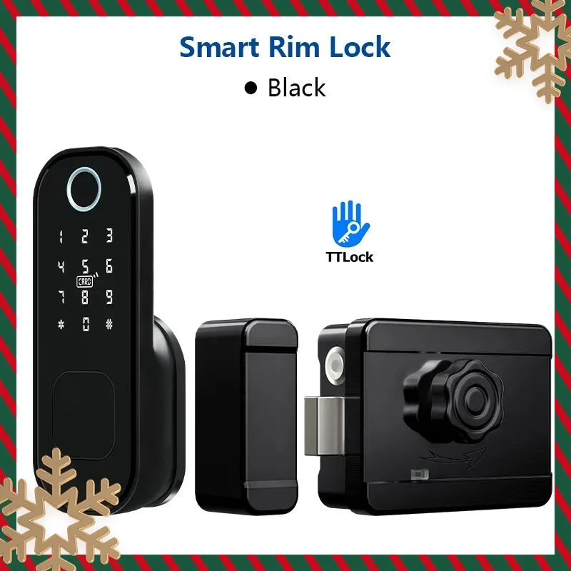 

R5 PRO Fingerprint Waterproof TTLock Saudi App Outdoor Garden Lock Remote Control Code Keyless Smart Door Lock Electric Rim Lock