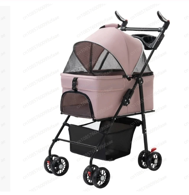 

Dog Stroller, Pet Stroller, Cat Strollers – with Portable Dog Food and Water Bowl Set, Foldable Pet Dog Cat Carrier for Medium