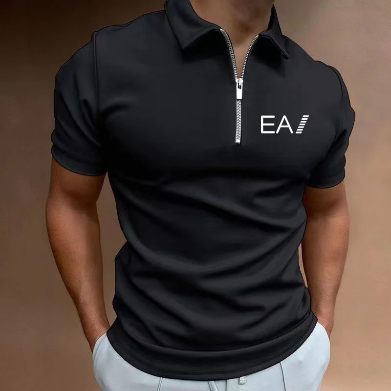 Dropshipping New Polo Shirt Men Solid Casual Cotton Polo homme Giraffe Slim Fit Embroidery Short Sleeve Men\'s Polo 10 Colors