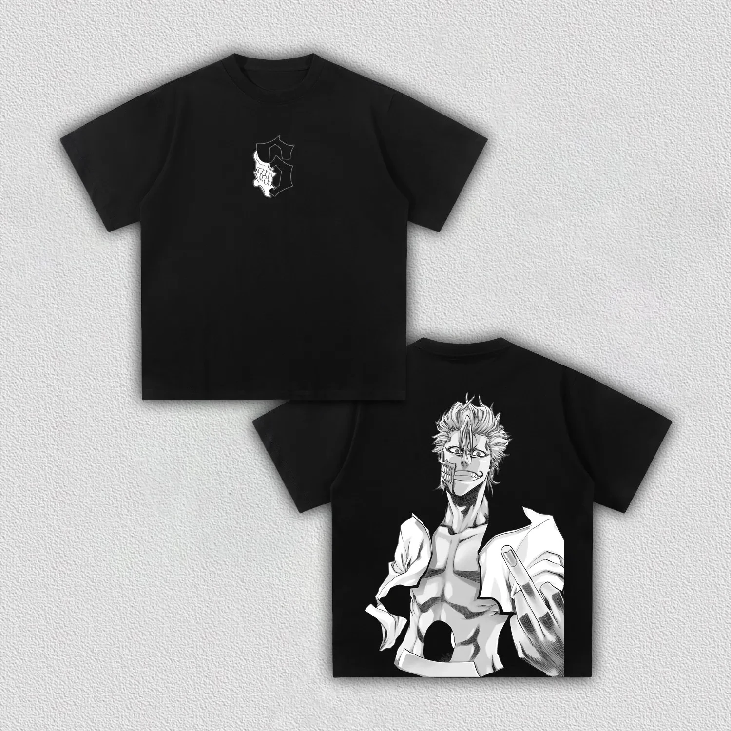 Vintage BLEACH Grimmjow Jaegerjaques Anime T-Shirt, Unisex, kurzärmelig, japanischer Manga-Stil, Streetwear, Freizeitoberteil für Damen und Herren. – Detail 2