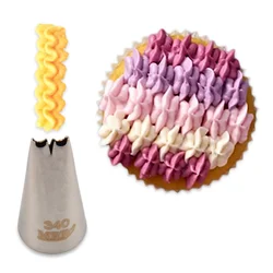 340# Cake Decorating Tips Cake Cream Nozzles Stainless Steel Icing Piping Nozzles Pastry Tip Nozzle Cupcake Cake Decorating Tool