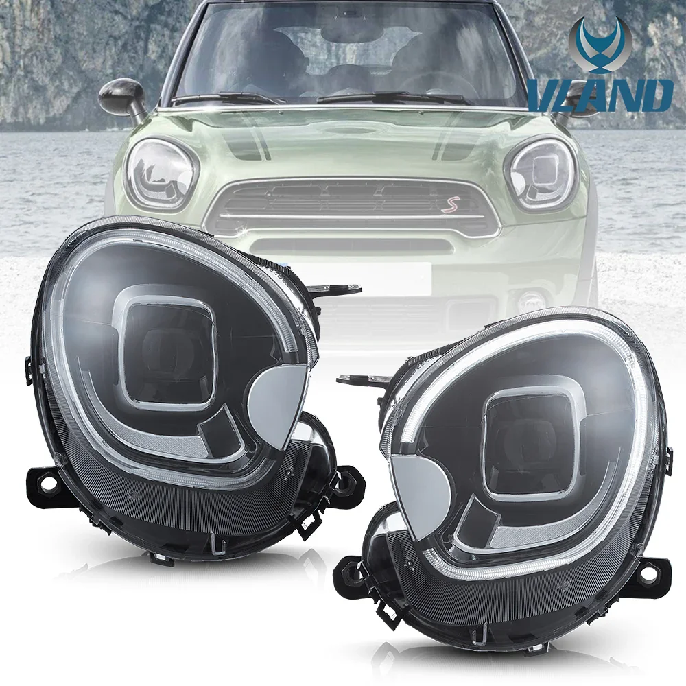 High Bright LED Head Light Fit Mini Countryman R60 2010-2016, High Transmittance Pc Lampshade Resists Scratches
