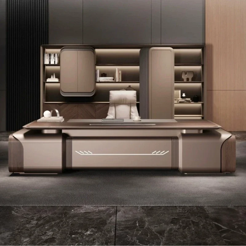 Office Desks And Workstations Computer Table File Cabinet Furniture Light Luxury Simple Desk Modern Advanced Inductive Computer