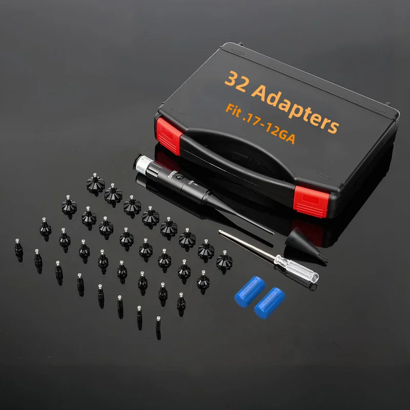 Rifle Laser Bore Sight Scope Laser Boresighter Kit 32 Adapters Caliber .177 .22 to .78 Laser Collimador