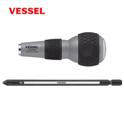 Japan VESSEL 2 Pcs Ball Grip Replacement Bits Screwdriver for Phillips Screws Mutifunctional Tool NO.230W-2|230W-3|230W-6