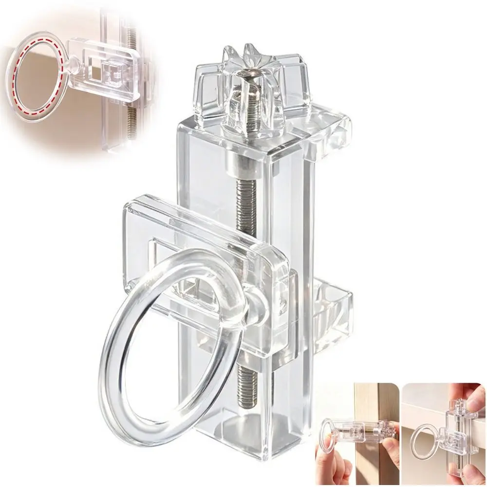 Plastic Clip-On Rod Holder Clear Horizontal Vertical Mounting Curtain Rod Holder Clamp Adjustable Adjustable Ring Clip
