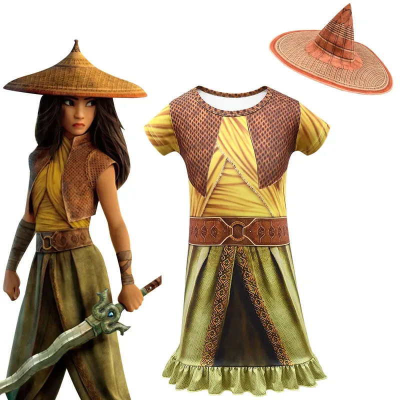 111 www Namali Raya and The Last Dragon Costume Halloween للأطفال ملابس تنكرية أنيمي مجموعة أداء الأطفال