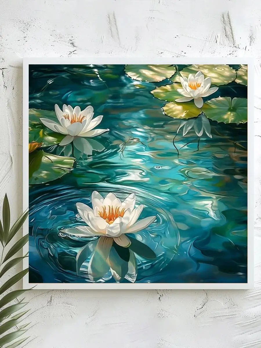 1 Stück 40x40 cm/15,74 Zoll, 11CT/14CT Kreuzstich-Set, DIY Valentinstagsgeschenk, Stickerei-Set für Festlichkeiten, Kristall-Lotus – Detail 1