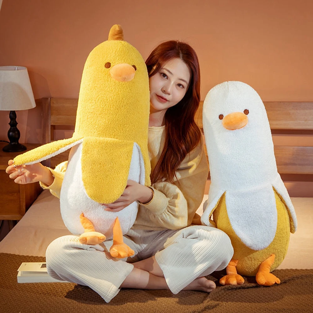 50CM Peeled Banana Plush Toy Cute Anxiety Make A Friend Duck Throw Pillow  Doll Send Children Christmas Birthday Presents