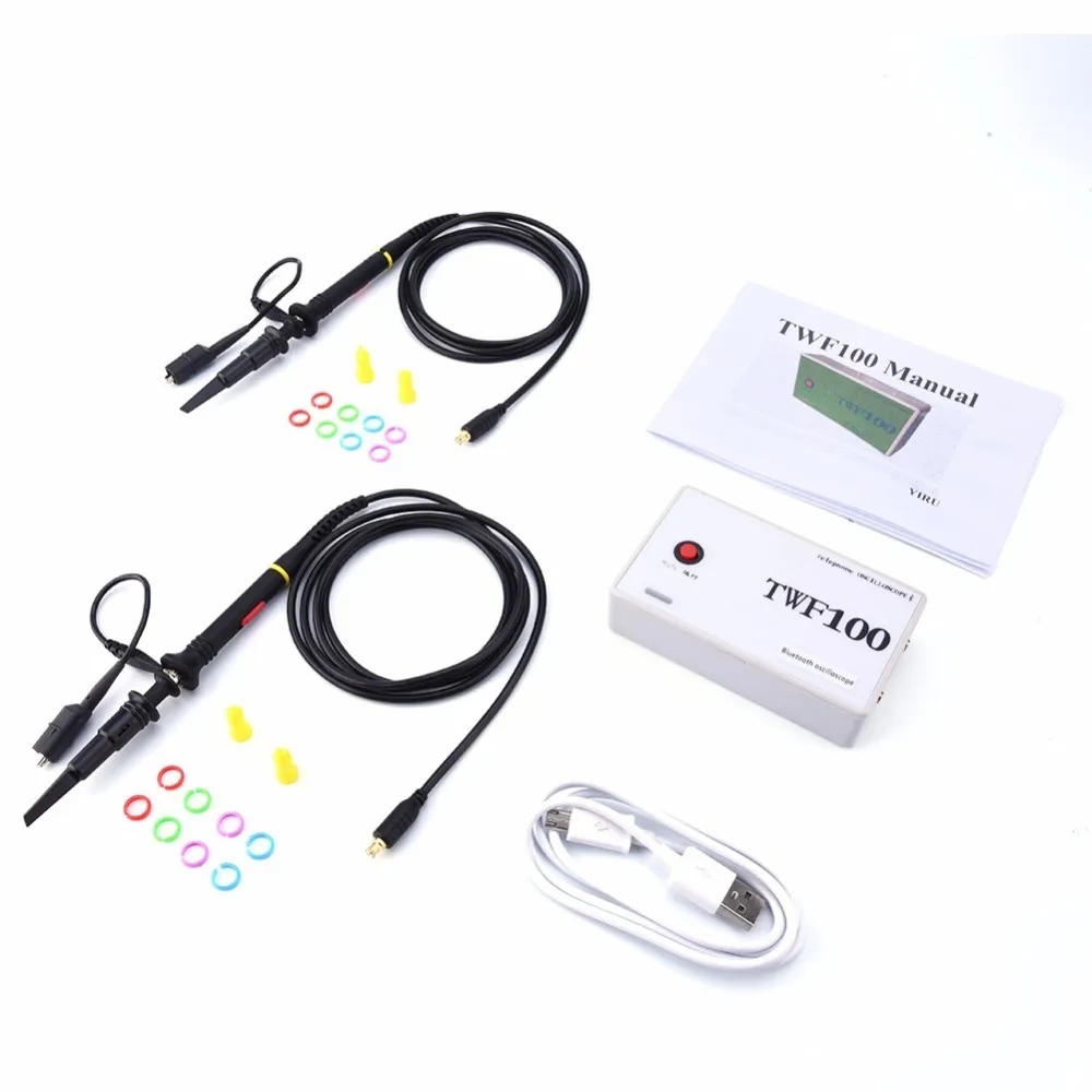 

TWF100 Digital Mobile Oscilloscope 2 Channel 1MHz/S ADC Sampling Rate Support Android 4.0 Phone Logic Analyzer Oscillator