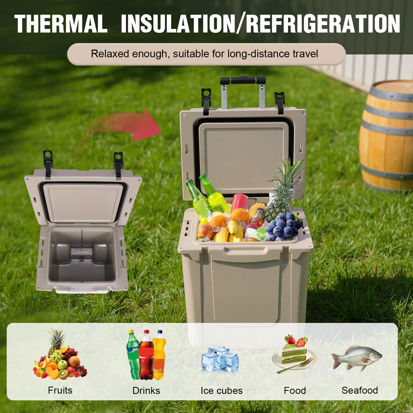 

Изолированный жесткий холодильник на 5 л с портативными ручками/герметичные плотные защелки, изолированный твердый корпус, ледяной сундук для пляжа, кемпинга, рыбалки