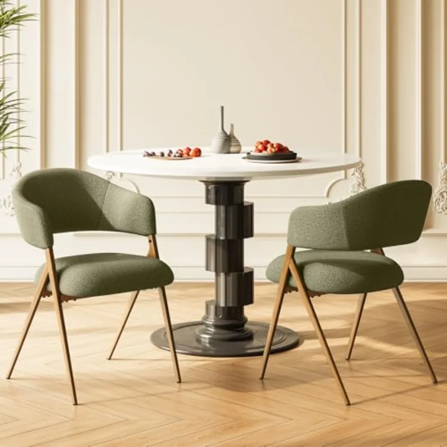 

COLAMY Dining Chairs Set of 2 Modern Fabric Upholstered Dining Room Kitchen Side Chairs with Open Back and Padded Seat for Livi